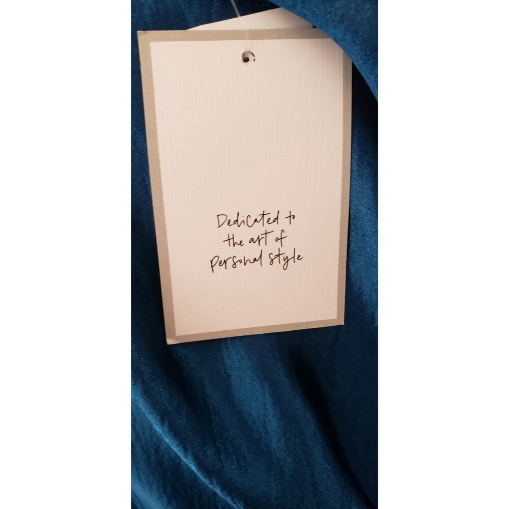 NWT CALLIGRAPHIE TURQUOISE SATIN MIDI SKIRT MEDIUM - Picture 6 of 9